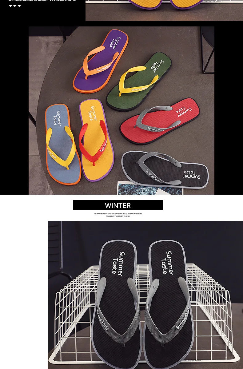 2022 Summer Flip Flops Men's Fashion Flip Flops Non Slip Bathroom Bath Slippers Beach Slippers Men Slippers Men Shoes