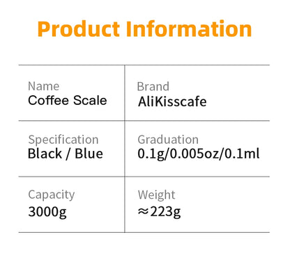 Espresso Scale With Timer Digital Usb 3kg Electronic With Pad High Precision Portable Barista Tools Home Coffee Accessories