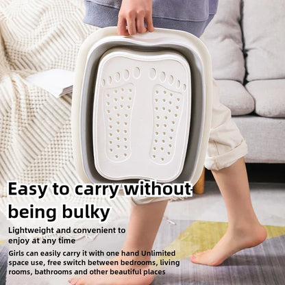 Foldable Footbath Massage Bucket Soaking Bucket Folding Basin Spa Foot Bath Bucket Household Sauna Bathtub Pedicure Bath Bathtub