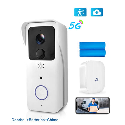 Video Doorbell 5G 2.4G WiFi 1080P Smart Outdoor Wireless Intercom Waterproof Wireless Camera Home Safety Doorbell Camera
