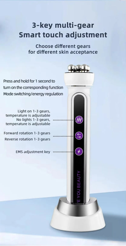 RF Facial Massage Roller EMS Face Lifting Machine Microcurrent Skin Tightening Face V-line Beauty Device Eye Roller Skin Care