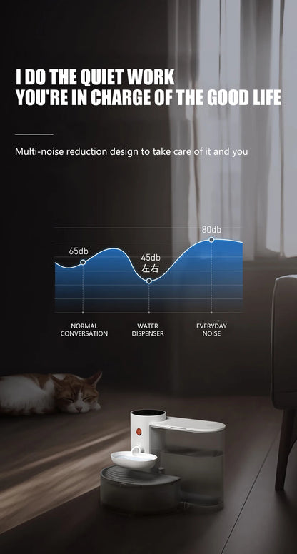 Cat Water Fountain, Automatic Pet Water Dispenser for Puppy, Rechargeable Wireless Cat Drinker No Need Filter, Cat Accessories
