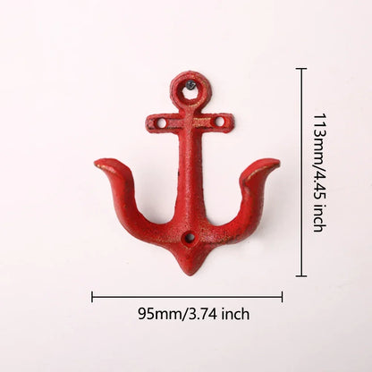 Cast Iron Nautical Anchor Wall Hooks Coastal Theme Decorative Hooks Towel Hanger Jacket Holder Unique Key Hooks Backpack Racks