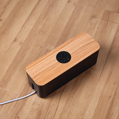 Socket Cable Organizer Box Wooden Style Cord Storage Case Dustproof Charging Data Cable Management Device for TV Wires/Computer