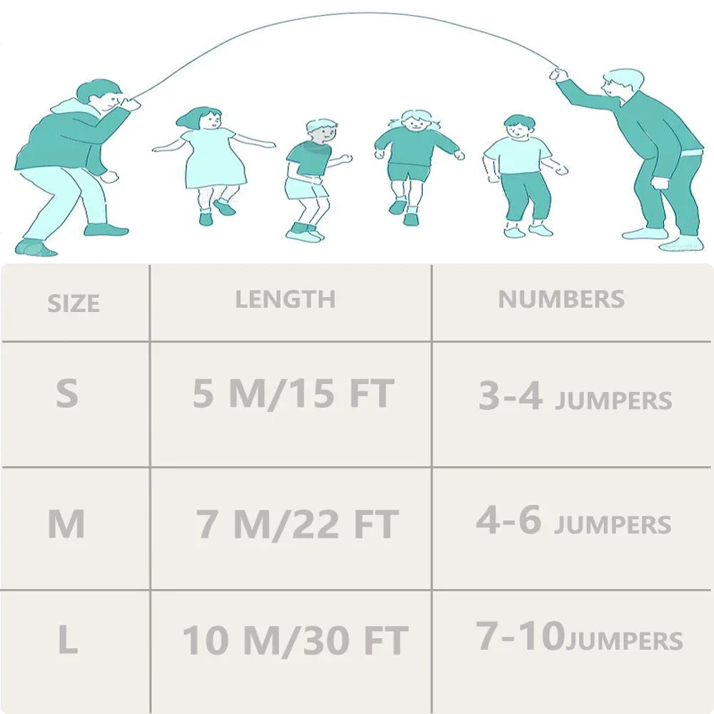 Long Jump Rope Double Dutch Jump Ropes Skipping Rope for GameSkipping Multiplayer Group School, Company,Fun Games,Agility Play
