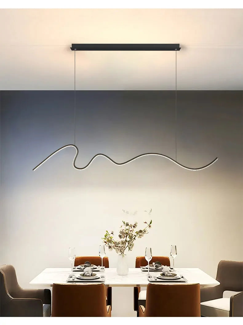 Dining Room Lamp Chandelier Light Luxury Lamps Modern Minimalist Dining Room Dining Table Bar Nordic Minimalist Strip 2025 New