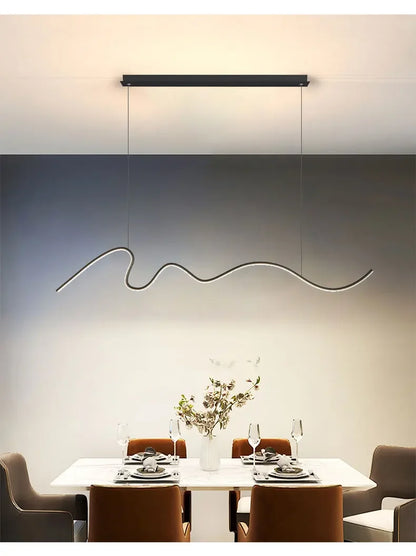 Dining Room Lamp Chandelier Light Luxury Lamps Modern Minimalist Dining Room Dining Table Bar Nordic Minimalist Strip 2025 New