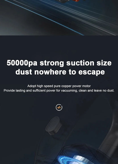 Wireless Handheld Vacuum Cleaner Cordless Handheld Chargeable Auto Vacuum for Home & Car & Pet Mini Vacuum Cleaner 50000Pa