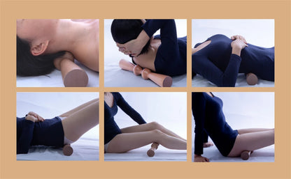 Body Back Wood Back Roller, Spine Stretcher & Aligner, Ma Roller, Back Cracker for Back & Muscle Recovery, Manual Back Massager