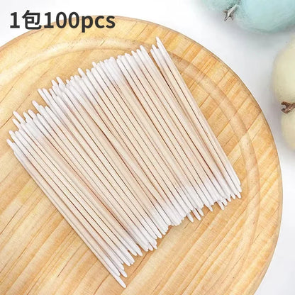 Cotton swab Disposable tattoo tip Cotton swab tip Wooden single head wooden swab small cotton swabEyeliner guard Raw cotton swab