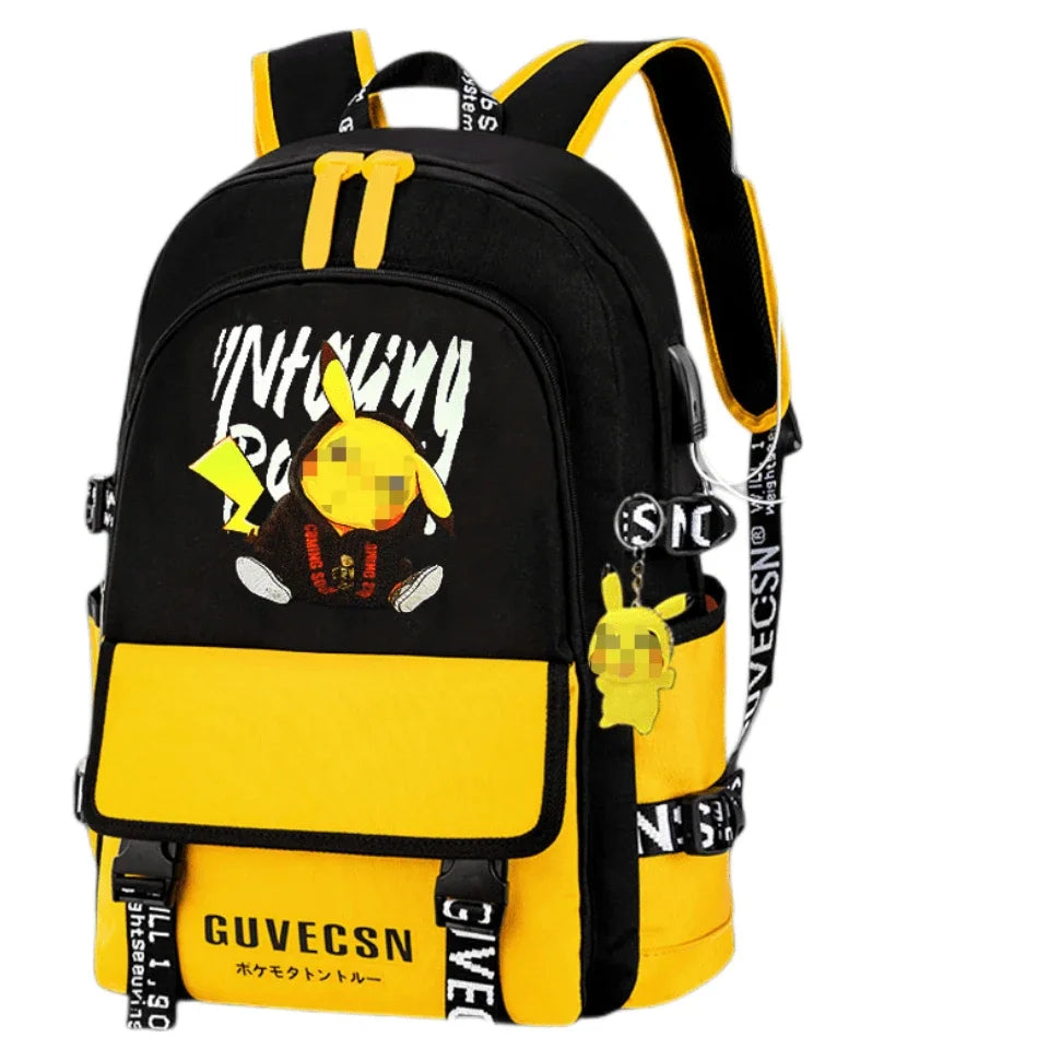TAKARATOMY Backpack Trolley School Bag Pikachu School Bag Stationery Storage Backpack Multifunctional Travel Bag School Season