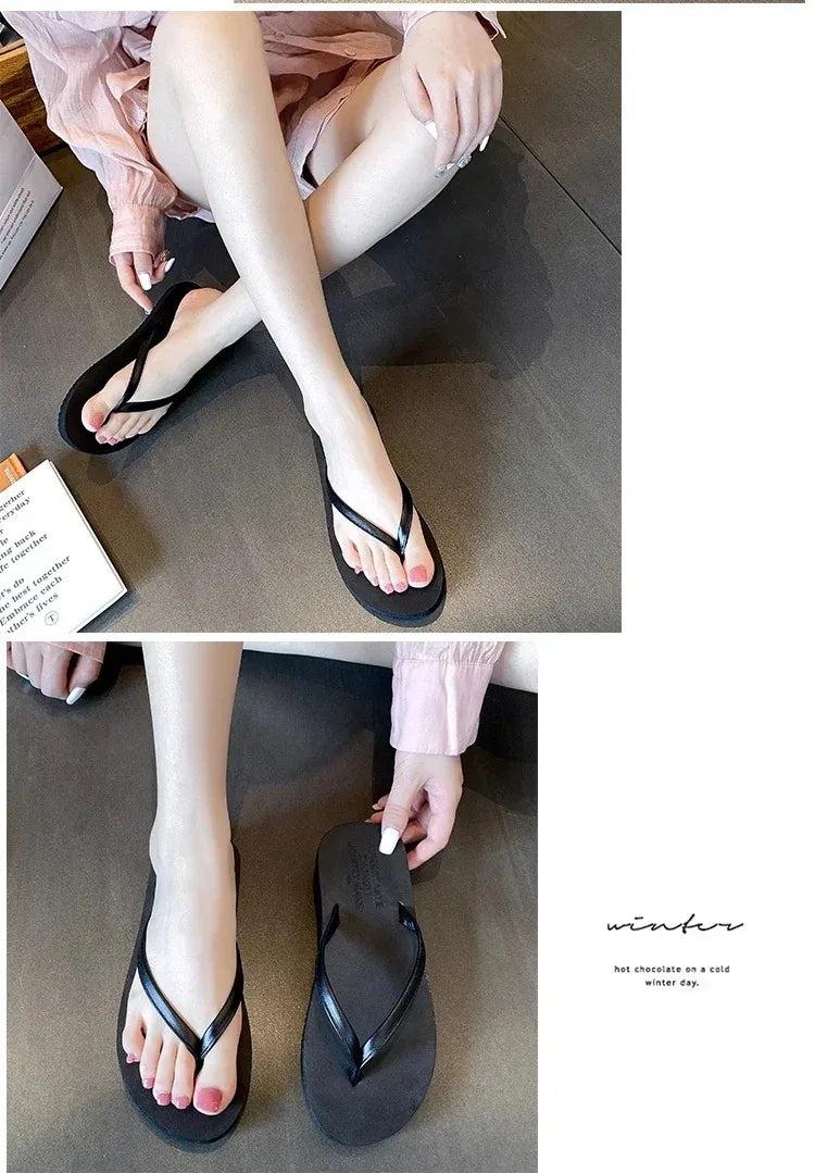 1Pair Flip-flops Women's Summer Slippers for Women Non-slip Ins Outdoor Casual Beach Sandal Women Fashion Outerwear Flip Flops