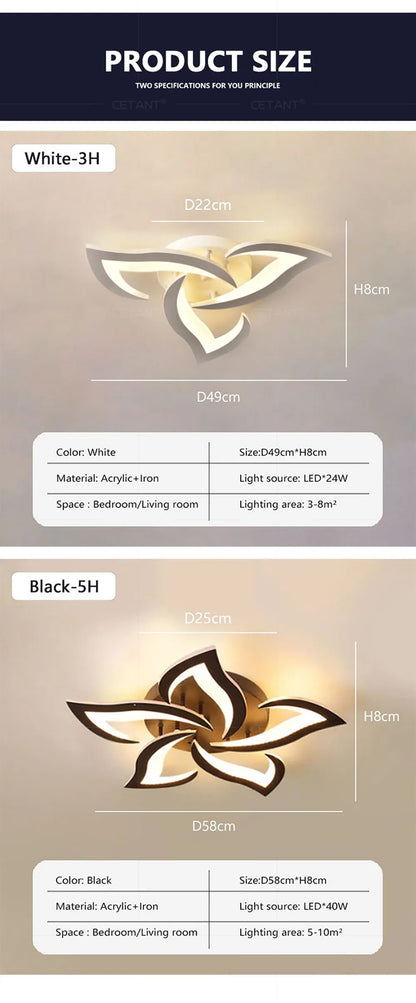 Modern Led Ceiling Light With Creative Petal Design For Decorating Living Rooms Bedrooms Entrances Corridors Balconies Lighting