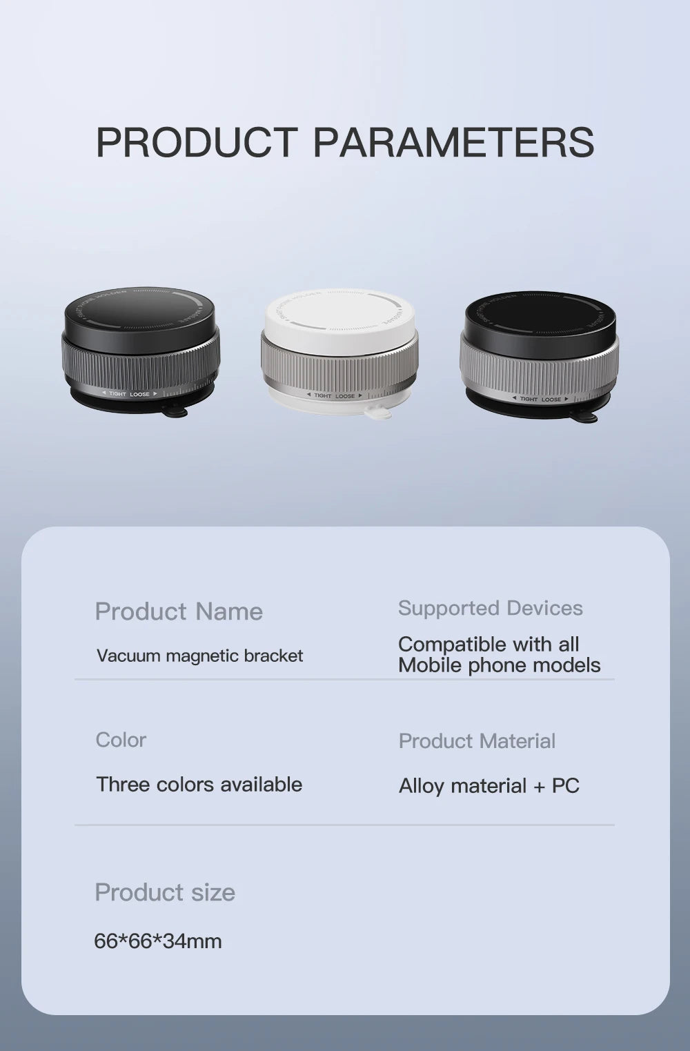 Foldable Magnetic Car Phone Mount with 360° Rotation & Vacuum Suction for Secure, Hands-Free Phone Holder