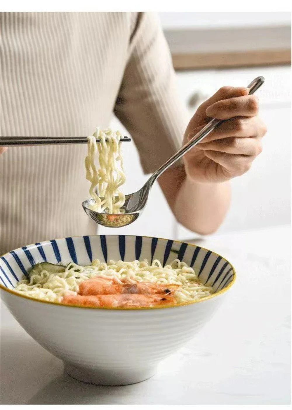 Korean Stainless Steel Thickening Spoon Creative Long Handle Hotel Hot Pot Spoon Soup Ladle Home Kitchen Essential Tools