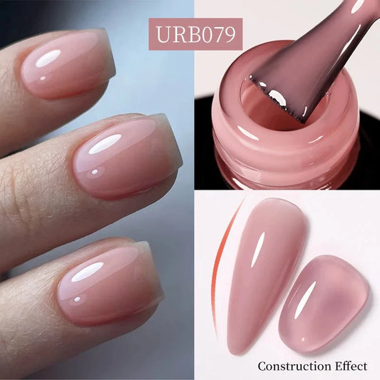 UR SUGAR 7ml Nude Crystal Rubber Base Gel Natural Color Semi Permanent Soak off UV LED Gel Nail Art Varnish