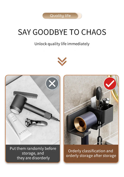 Bathroom Shelf Dryer Cradle Wall Shelves Hair Dryer Holder Shower Hairdryer Organizer Box Toilet Blower Holder Shelf Bathroom