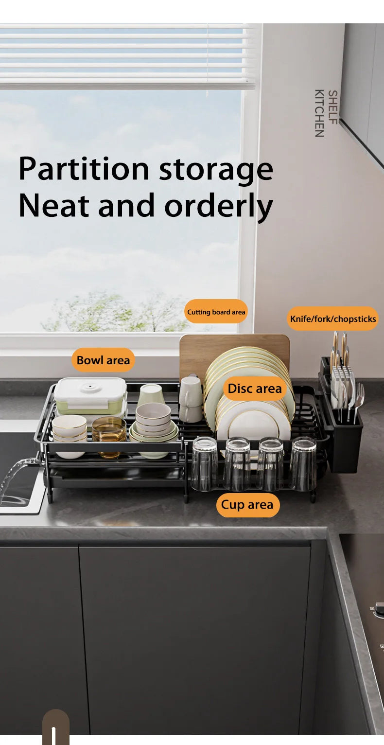 Kitchen Gadgets Sticky Plate Knife Fork Chopsticks Cup Drain Rack Kitchen Retractable Dish Drain Sink Suitable For Kitchen Sinks