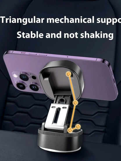 Magnetic Car Phone Holder Foldable Design 360° Adjustable Vacuum Mount for Car/Desk/Bathroom/Universal Use