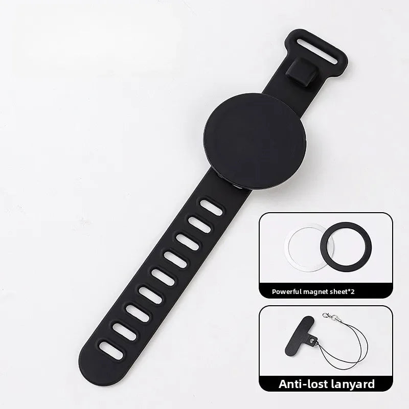 Double Sided Magnetic Phone Mount for Wrist Secure Hands Free Bracket Running Jogging Gym Fitness Driving Car Live Video Vlog