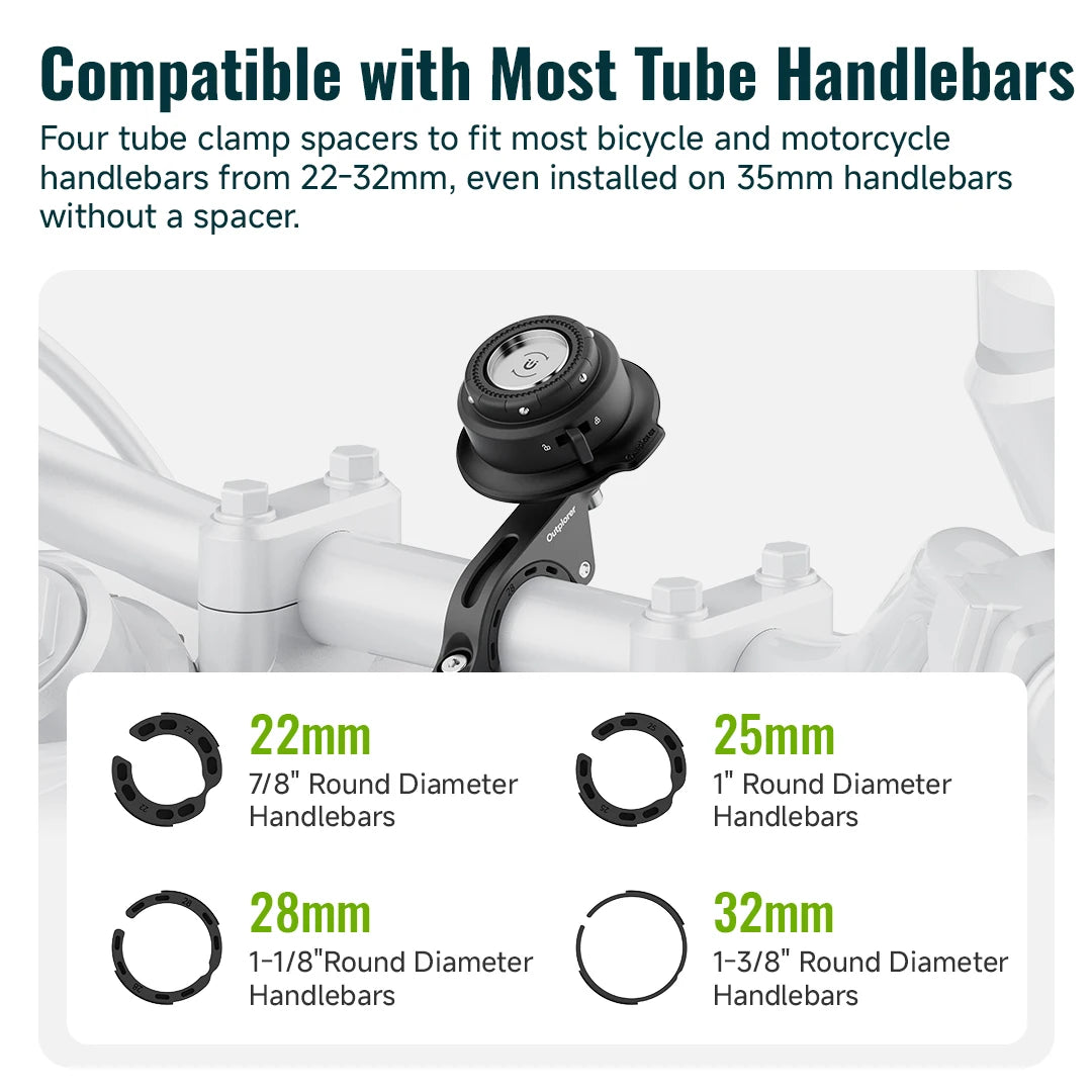 Magnetic Motorcycle Phone Mount Holder with Vibration Dampener & Secure Lock Handlebar Phone Mount for Motorcycle Bike Scooter