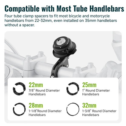 Magnetic Motorcycle Phone Mount Holder with Vibration Dampener & Secure Lock Handlebar Phone Mount for Motorcycle Bike Scooter