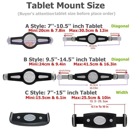 Tablet Mount Universal 7.0 To 11 inch Tablet Bracket ,9.0 To 14.5 inch Tablet Mount，Mobile Phone Clamp Mount