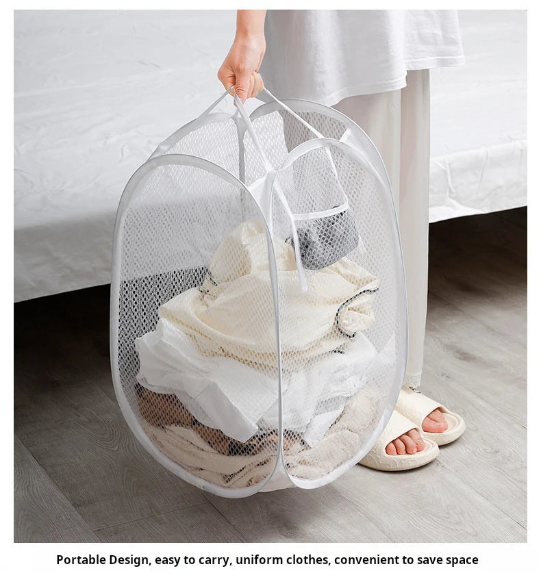 Dirty Clothes Basket Skeleton Ventilated Foldable Easy Storage Portable Large Capacity Clothes Basket
