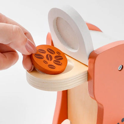 Blender Simulation Wooden Coffee Machine Montessori Interactive Kitchen Pretend Play Toy Early Learning Exquisite