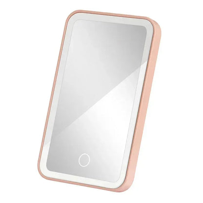 Car sun makeup mirror invisible touch USB reportable 360 ° adjustment soft light does not hurt the eyes mini convenient