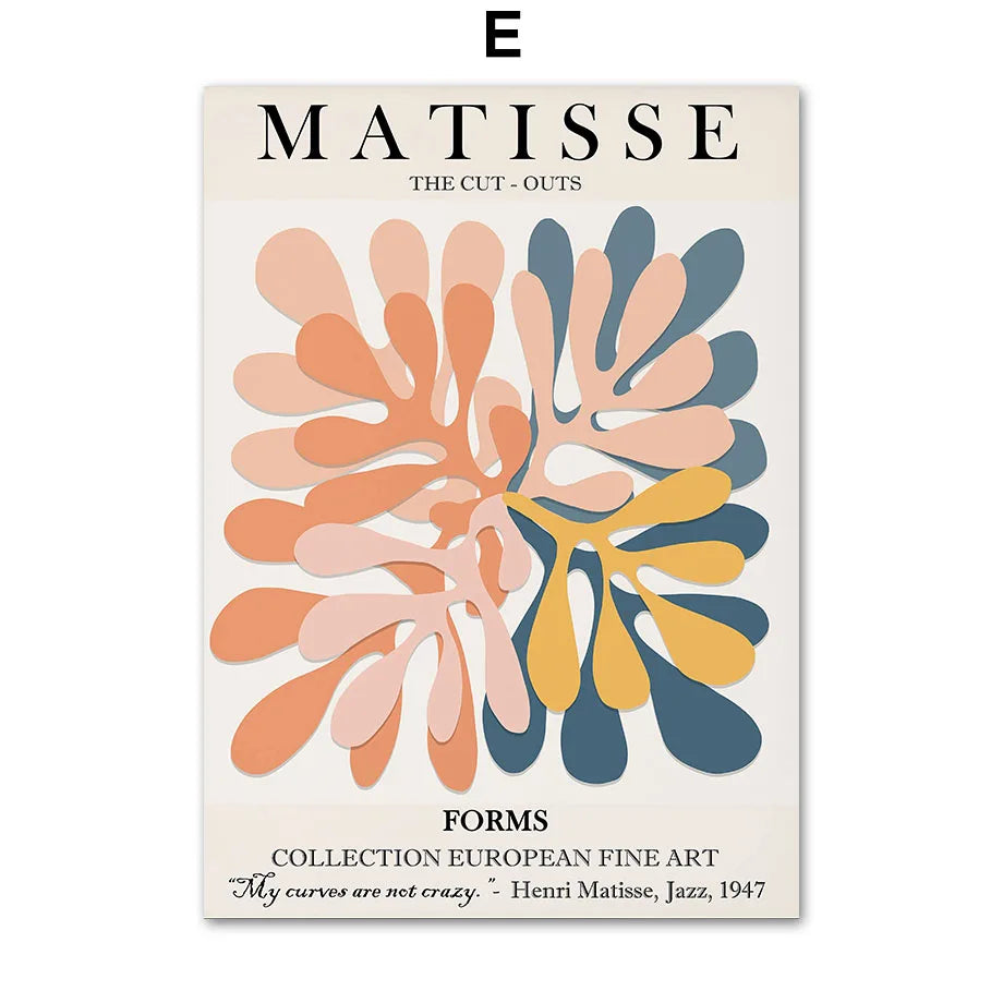 Abstract Wall Art Matisse Poster Line Face Coral Leaves Posters and Prints Canvas Paintings for Interior Pictures Room Art Decor