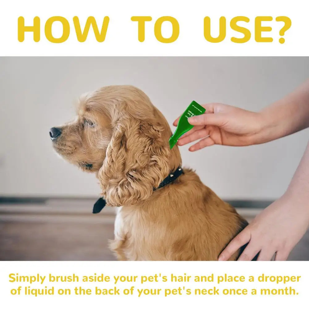 1ml Pet External Drops Tick Spray Fast-Acting Lice Remove Anti Flea Drops Tick Liquid Long Lasting Natural Pet Care Spray