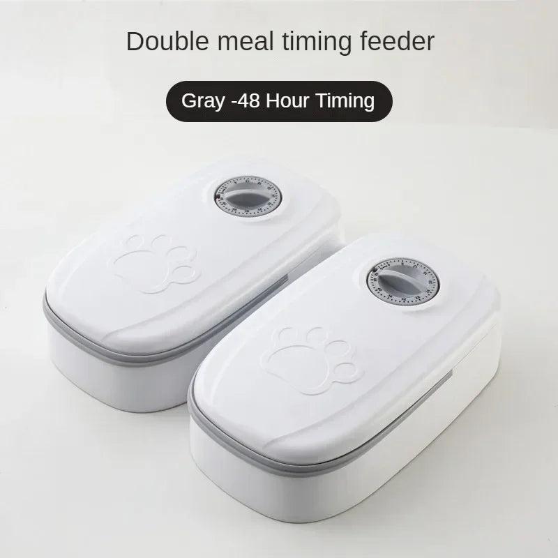 Automatic Pet Feeder Wet Dry Food Smart Timed Meal Dispenser Freshness Preservation Dual Trays Anti-Jamming Easy-Clean Cats Dogs