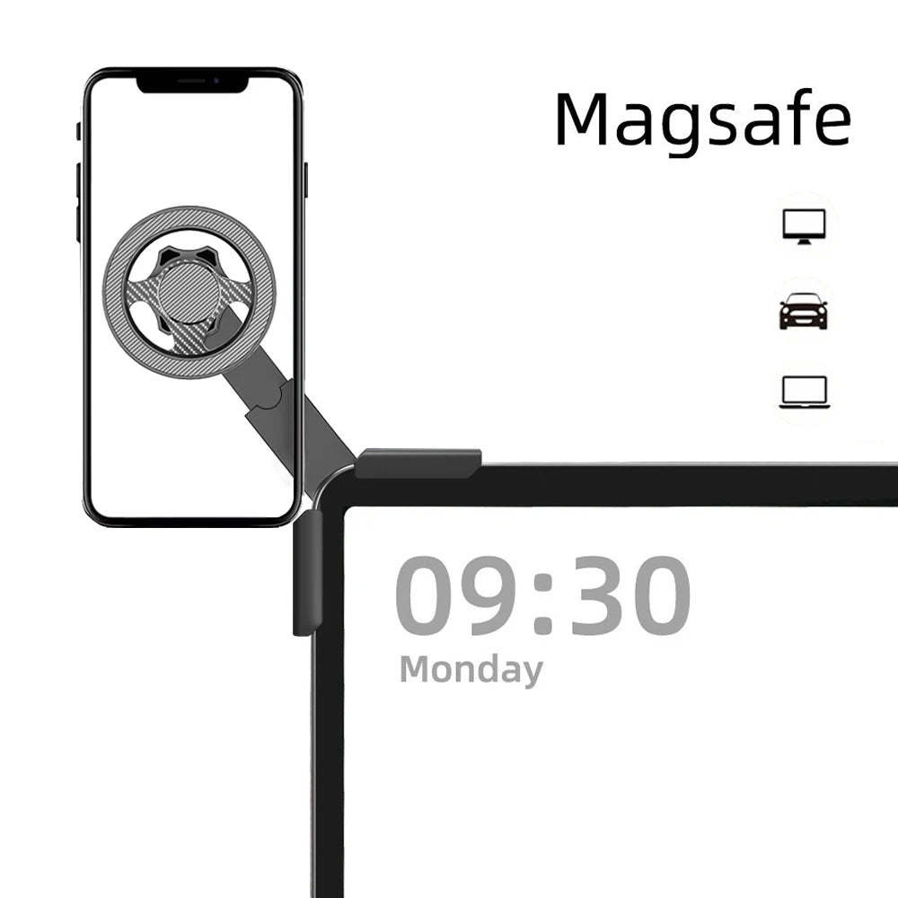 Magnet Car Mounted Display Screen Mobile Phone Holder 360 Degree Freely Rotation Foldable Mount Usded for Car Electric Vehicle