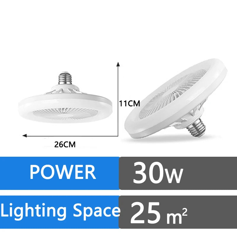 Smart 3-in-1 Ceiling Fan with Remote Control Lighting Lamp E27 Converter Base 85-265V Lighting Base for Bedroom and Living Room