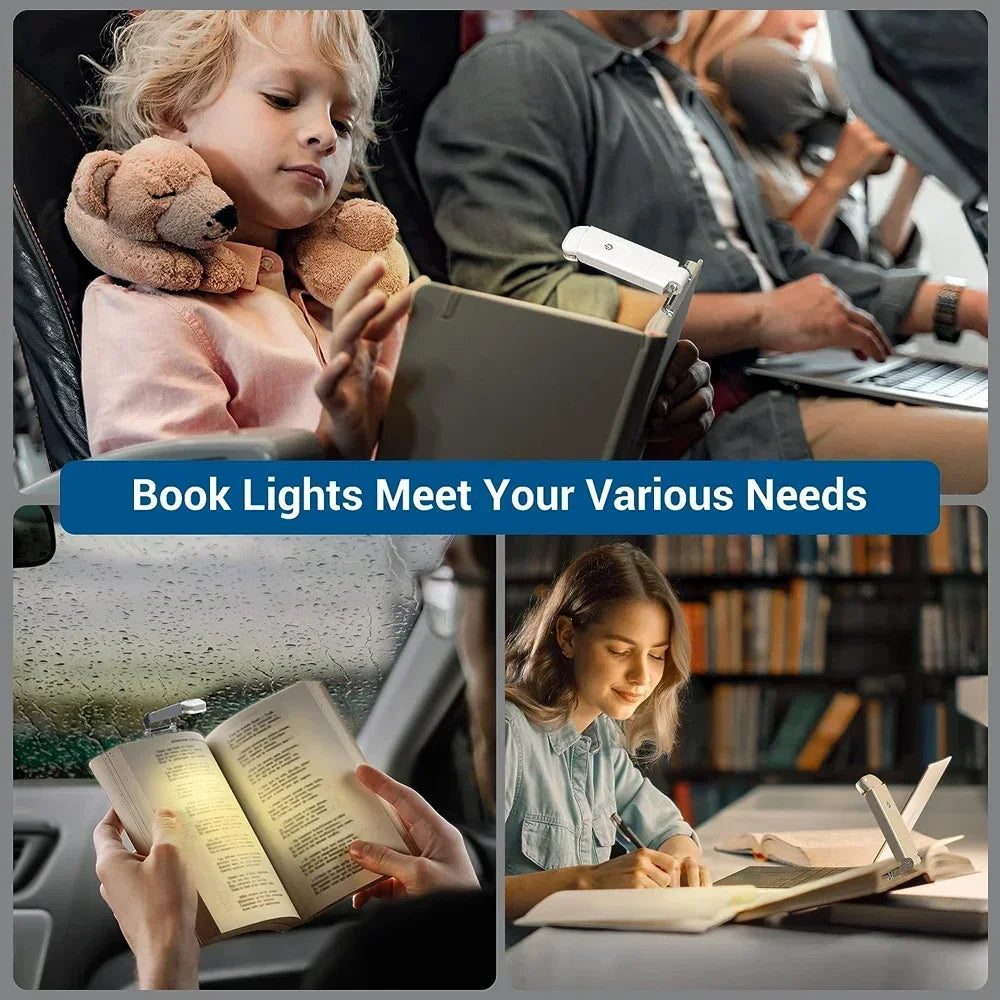 LED USB Rechargeable Book Light Reading Light Eye Protection Night Light Portable Clip Desk Light Bookmark Read Light Night Lamp