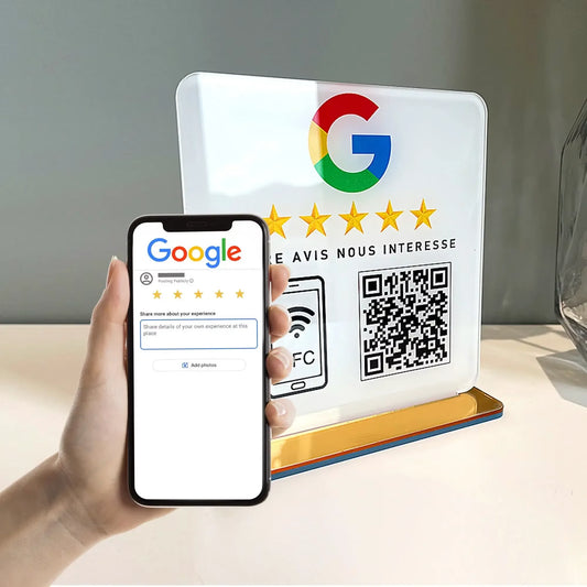 Review Us on Google Custom Google Review Sign With NFC Beauty Salon Business Decor Acrylic Google Review QR Code Sign