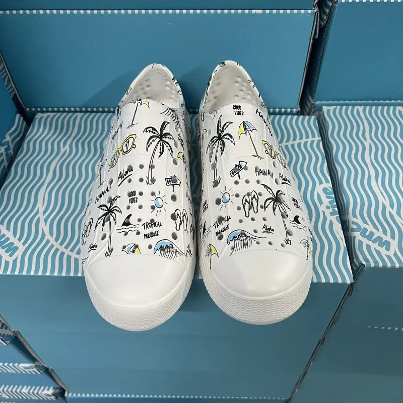 Child Sandal Women Garden Sandals Kid Boy Girl Garden Cave Shoe Graffiti Diy  Casual Outdoor EVA Beach Summer Sandal Holey Shoes