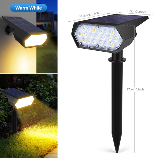 LED Outdside Lighting Light Sensor Garden Park Night Decor Lawn Pathway Solar Spotlight Walkawy Lamp White/Warm White Lights ﻿