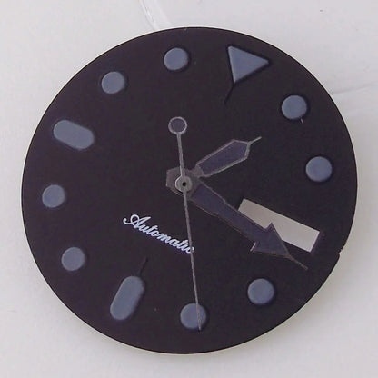 NH36 Watch Dial 29mm Weekday Date Orange/white/black Dial Face Plate Green Lume for Diver Watch Hand Set