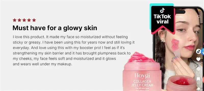 100g New Collagen Jelly Cream Deep Hydrates Firming Glowing Reduce Wrinkle Sagging Shrink Pores Moisturizing Skin Care Products