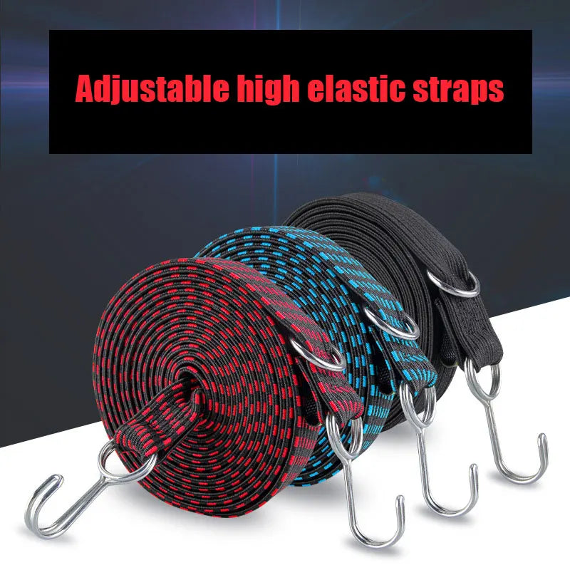 Motorcycle Elastics Rubber Luggage Rope Cord Hooks Bikes Rope Tie Auto Luggage Roof Rack Strap Fixed Band Hook Car Accessories