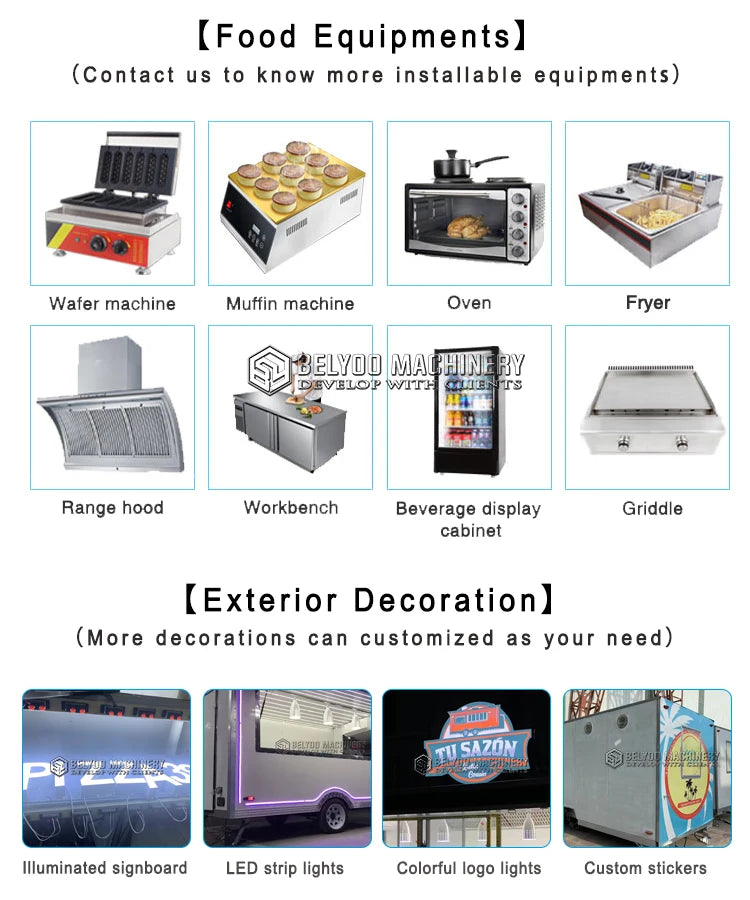 Luxury Multifunction Concession Food Trailer Coffee Vending Truck Big Mobile Food Truck Food Trailer for Street Fast Food