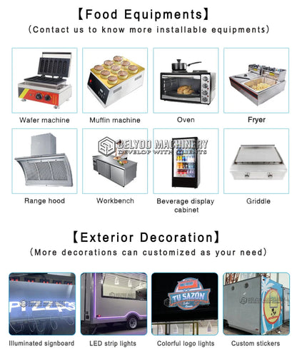 Luxury Multifunction Concession Food Trailer Coffee Vending Truck Big Mobile Food Truck Food Trailer for Street Fast Food