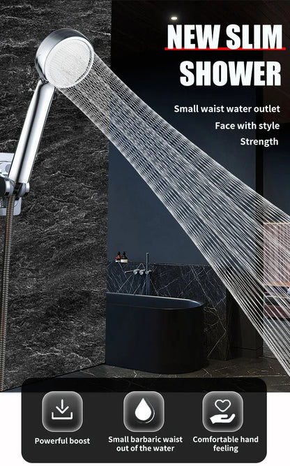 High Pressure Water Saving Rainfall Shower Head Bathroom Accessories ABS Chrome Holder Showerhead  Bathroom Accessories