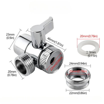 Universal Faucet Adapter Splitter Diverter Valve Water Tap Connector for Kitchen Sink Shower Bathroom Toilet Accessories