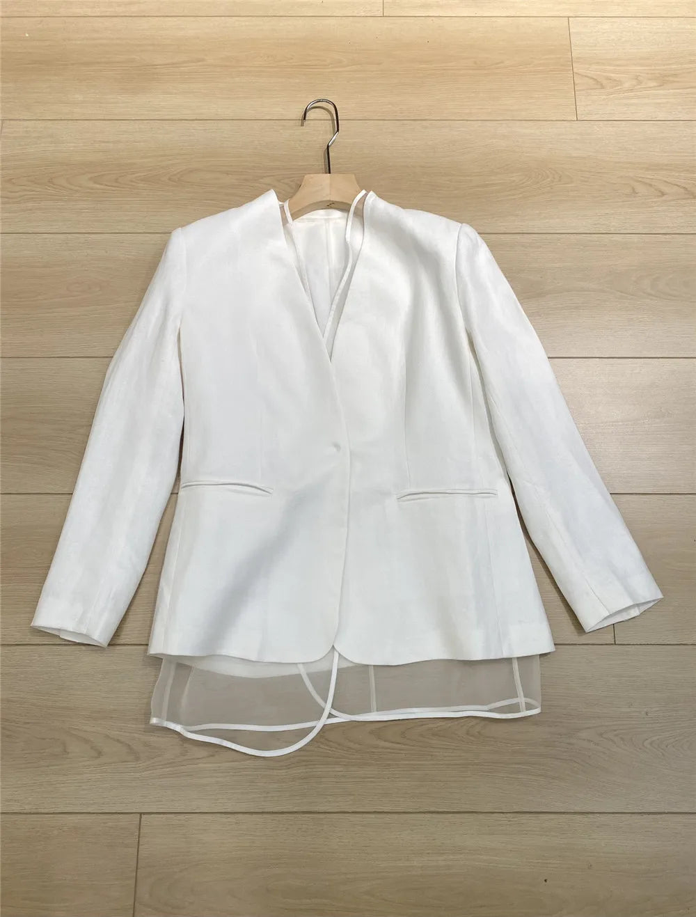 Women's Clothing 2 Piece Set White Suit Coat +High Waisted Wide Leg Pants Elegant  Suit Spring/Summer new