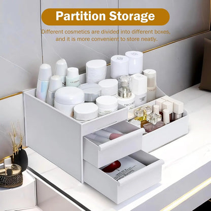 Makeup Organizer With Drawers Desktop Storage Box for Cosmetics Lipstick Brushes Lotions Eyeshadow