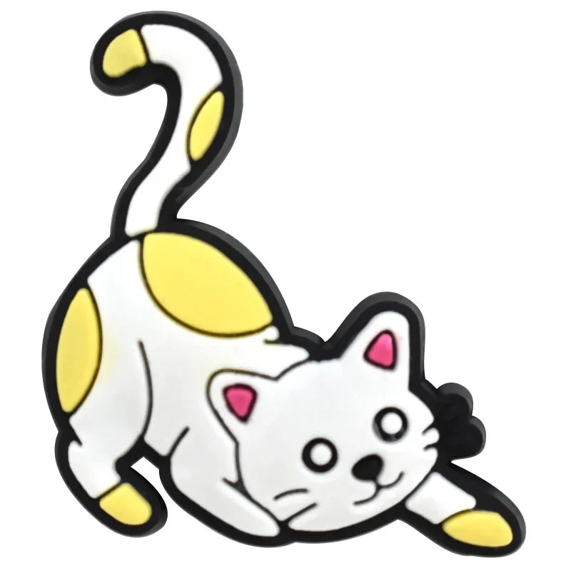 Cute Cats Shoe Charms Decoration for Crocs Pin Accessories Bracelet Wristband Party Gifts