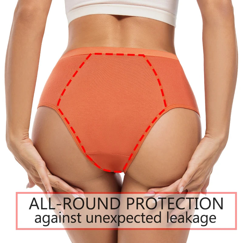 Menstrual Panties Women Abundant Flow Menstrual Period Panties High Waist Menstrual Cycle Absorbent Underwear Leak Proof Panties